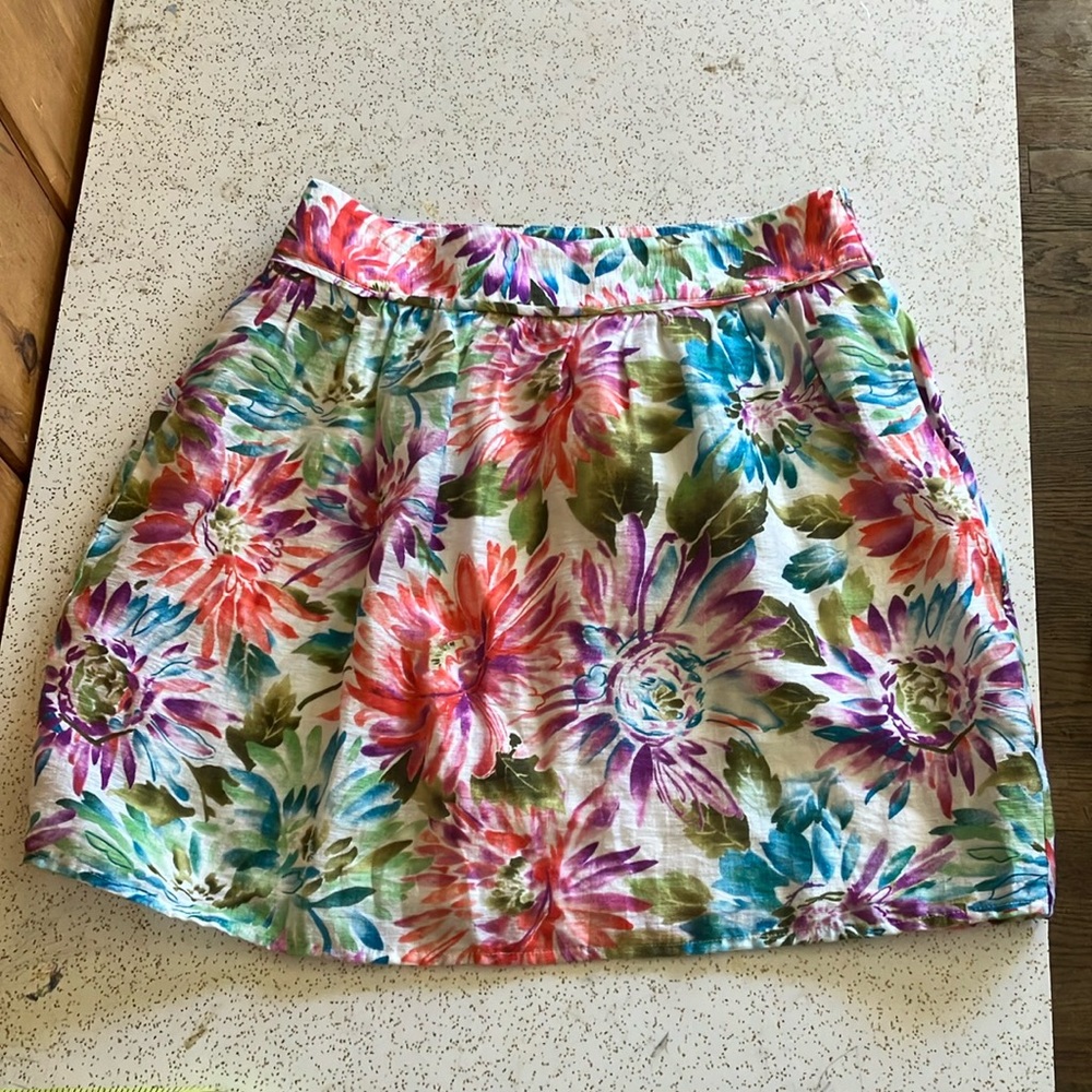 LOFT Floral Mini Skirt in Multicolor